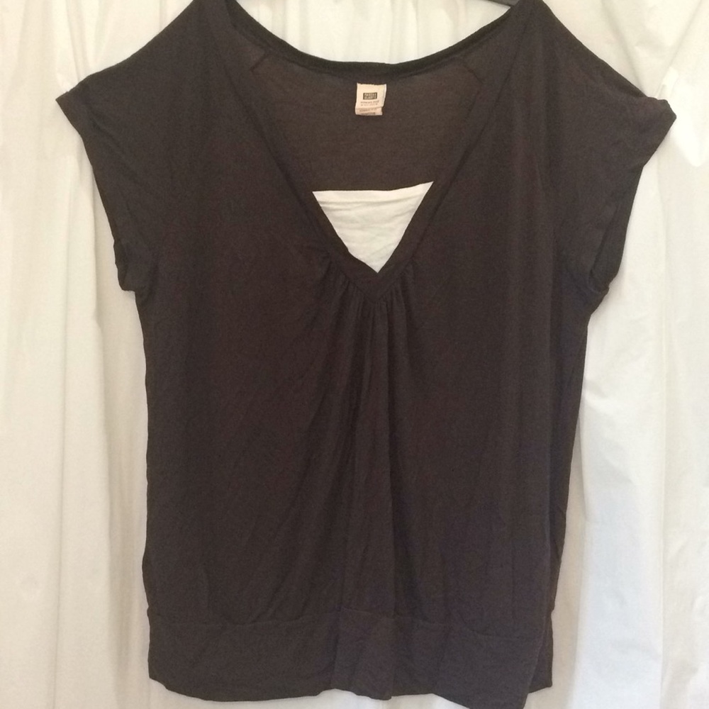 Size 22 / 24W Cute Plus size Brown Top Faded Glory